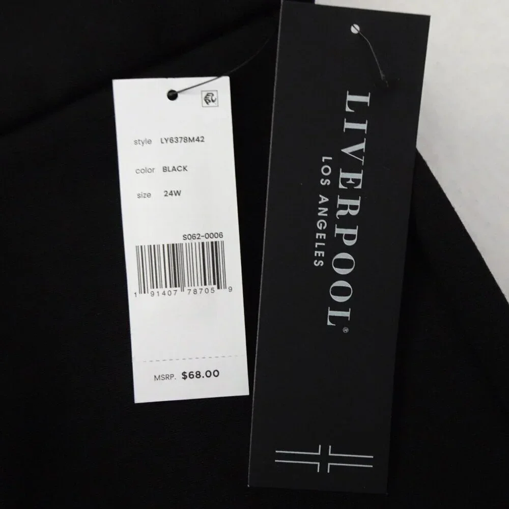 Liverpool Pencil Skirt Women's Plus Size 24W Black Short Capsule Wardrobe - Picture 7 of 12